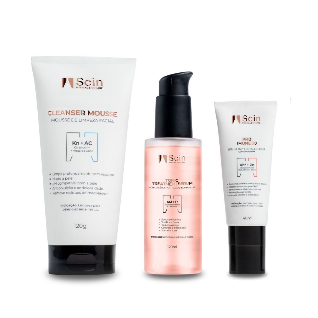 KIT ESSENCIAL - CLEANSER MOUSSE + TONICO + PRO IMUNE 30