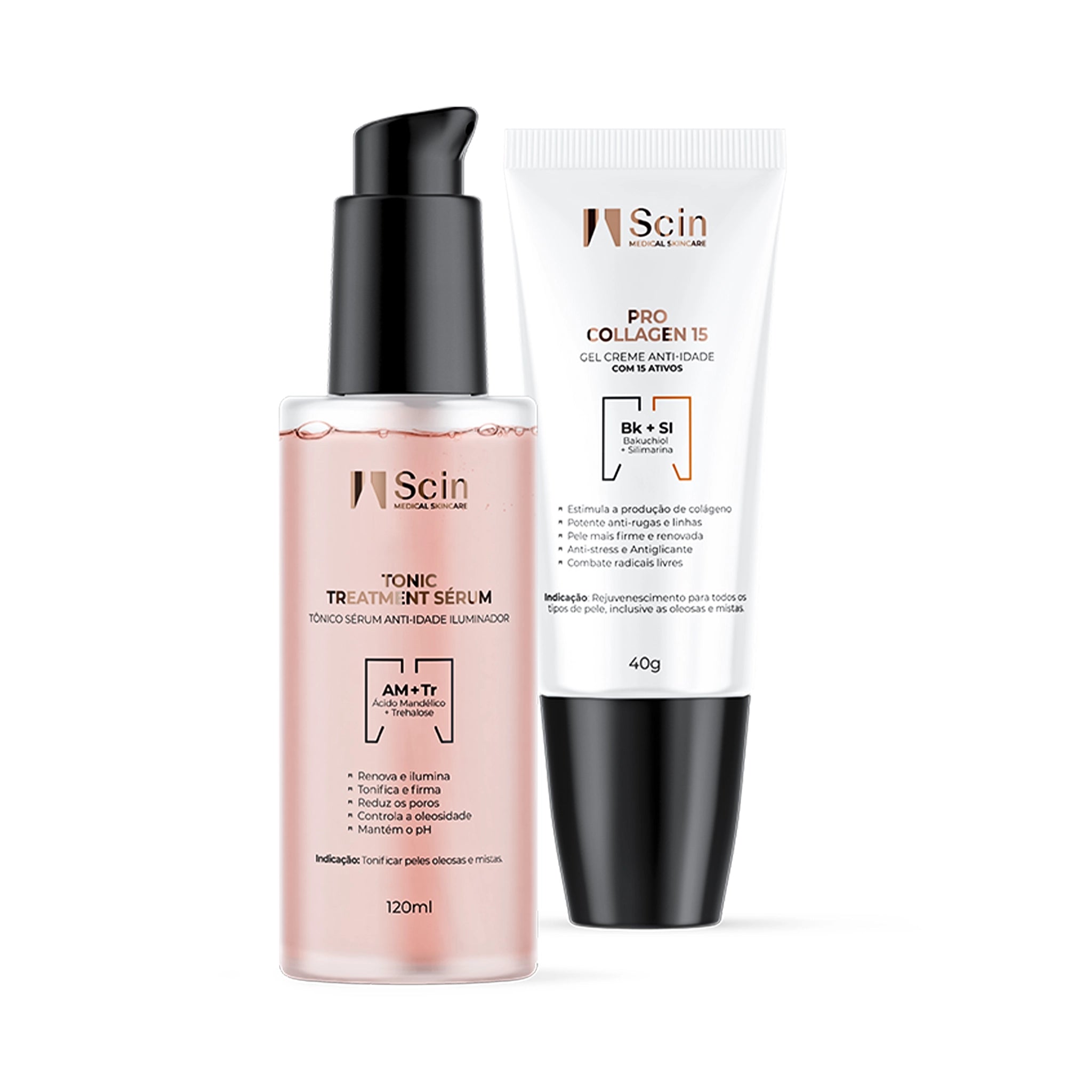 DUO ANTI-IDADE ILUMINADOR - TONIC TREATMENT SÉRUM + PRO COLLAGEN 15